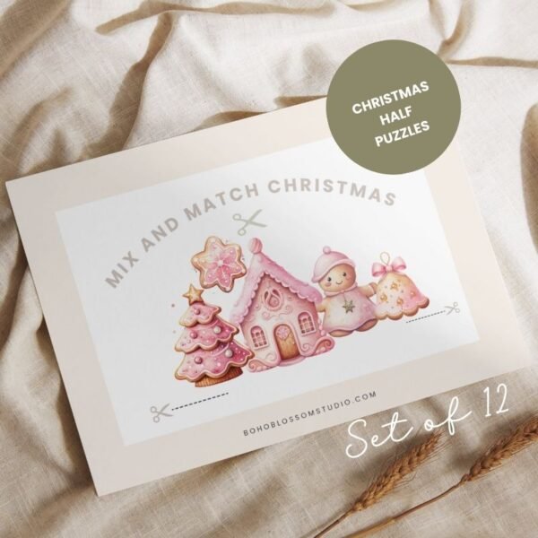 Christmas Half-Puzzles 12-pack